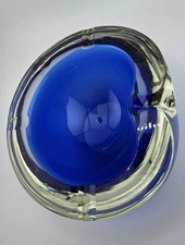 Vintage Murano Large Art Glass Ashtray Cigar Catchall It Glows 7" and 5lbs Heavy