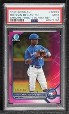 2022 Bowman Chrome Prospects Fuchsia Refractor Rikelvin De Castro PSA 9 11gl