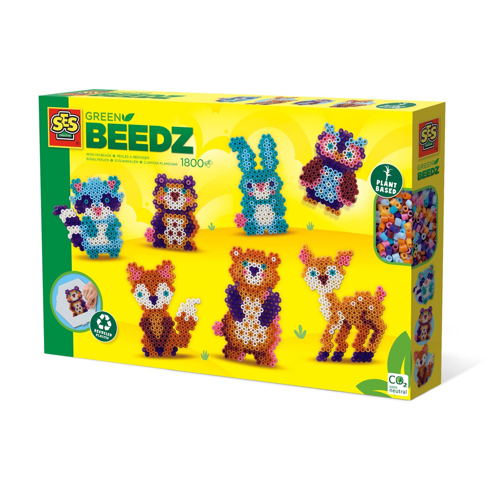 SES Creative 06407 - Set di perline in ferro da stiro con animali della foresta,