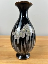 黑色景泰蓝日本古董花瓶| eBay