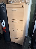 ⁠Beech 4-Drawer Office Filing Cabinet with Lock & Handles