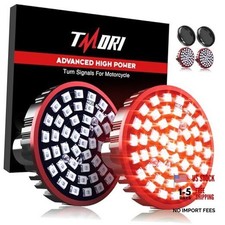 Upgraded 1157 Motorcycle Rear LED Turn Signals Super Bright Bulbs 1157 Rear Red