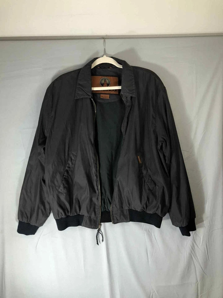 Weatherproof Vintage Mens Bomber Jacket sz M Black Micro Suede - Image 3 of 4