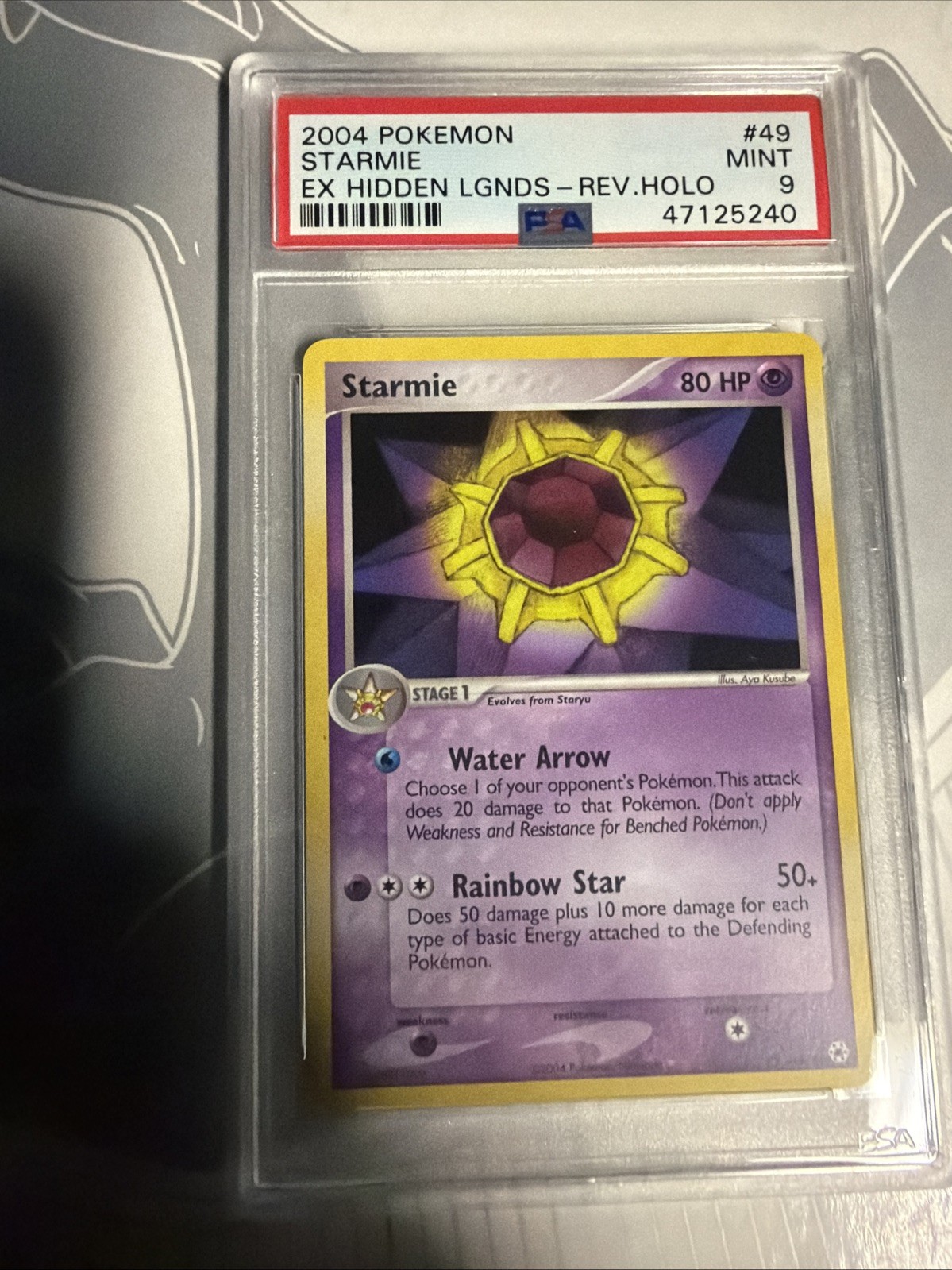 PSA 9 Starmie 49/101 Reverse Foil Hidden Legends EX Pokemon Card MINT