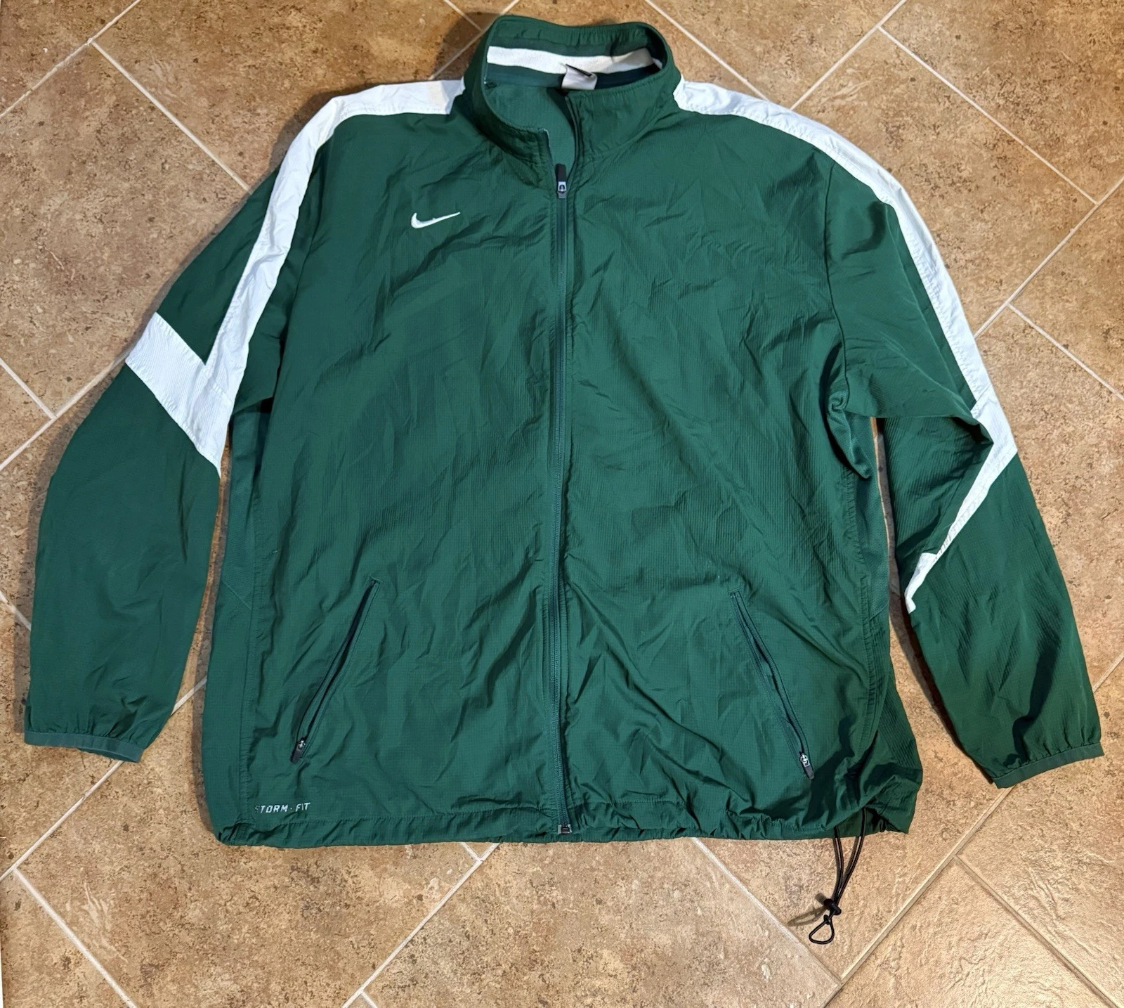 Nike Storm Fit VTG Full Zip Windbreaker Men’s XXL Green Jacket Pockets
