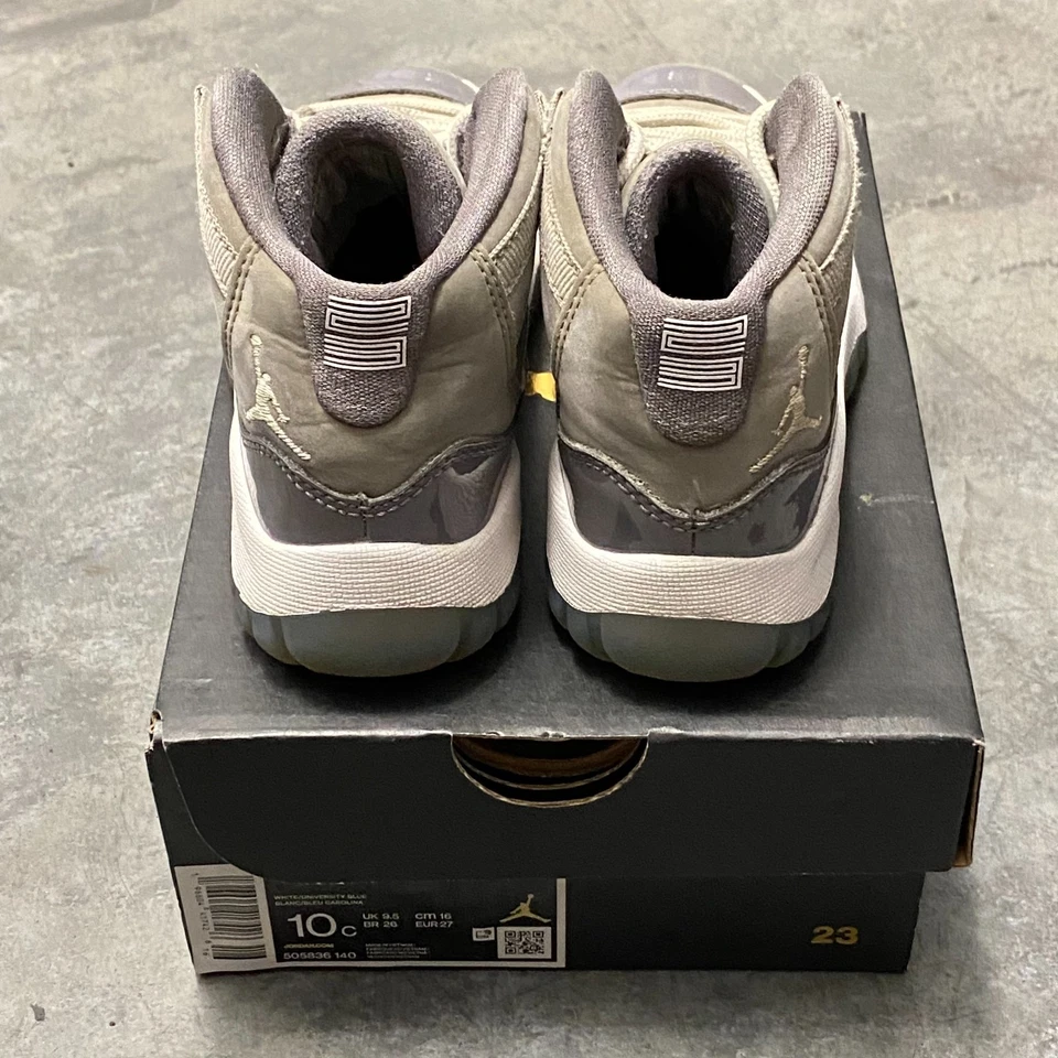 Talla 11C - Nike Air Jordan 11 Retro Cool Gris Zapatos Niños 378039-005 Envío Rápido Foto 4 de 4