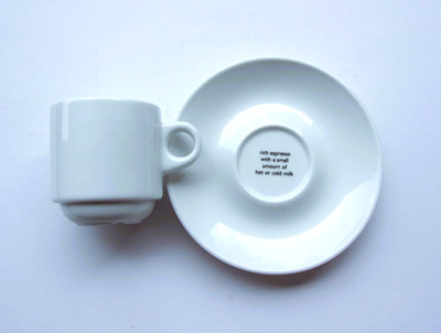PORZELLAN-ESPRESSO-TASSE 2 tlg. - MF DESIGN - MICROWELLEN GEEIGNET- weiß