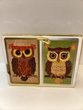 Vtg 1960s 2 Decks Macrame Owl Congress Playing Cards New /Decks Sealed