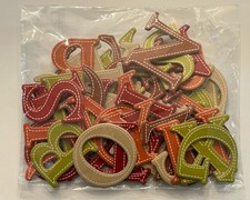 NEW Unbranded FALL COLORS STITCHED LOOK ALPHABET 1 1/2  Chipboard Letters