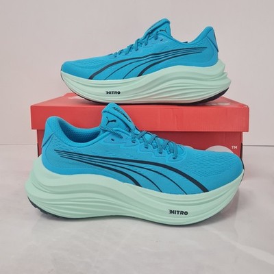 Puma MagMax Nitro Herren Laufschuhe blau gepolstert Komfort Sport...