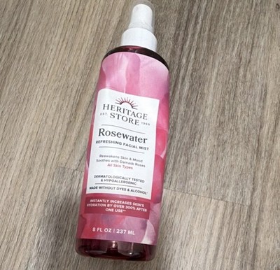 New! Heritage Store Refreshing Rosewater Facial Mist, 8 fl oz (237 ml)