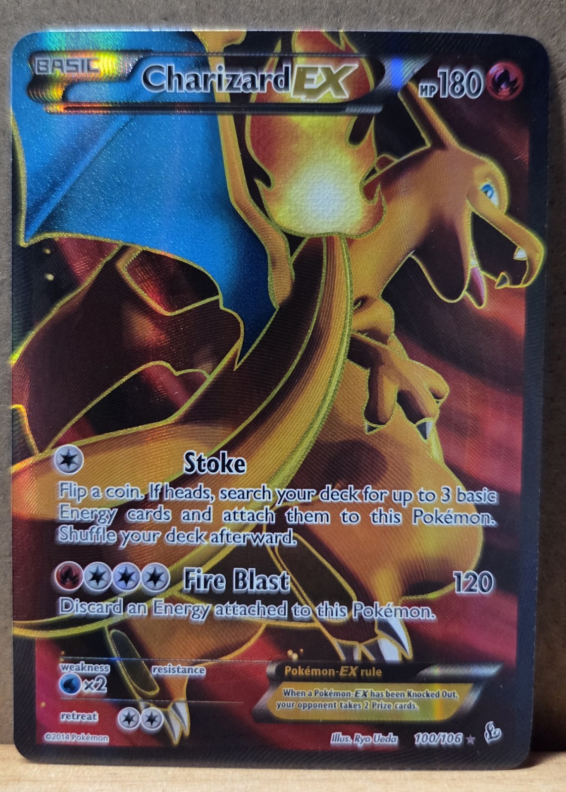 Charizard EX 100/106 Full Art - XY Flashfire NM Condition Pokemon TCG