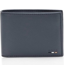 Portafoglio uomo Hugo Boss pelle bifold tasca portamonete blu polvere, confezione regalo e tutto nuovo