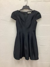 Halston Heritage Black Cap Sleeve Dress Size 2 0304-223