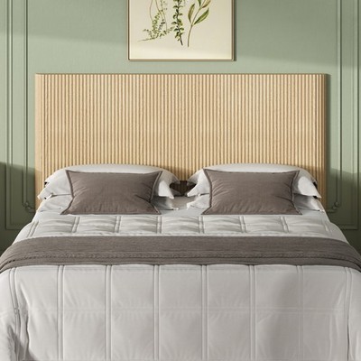 Modern Wooden Headboard with Arched Corrugated,Fits Queen Size Beds