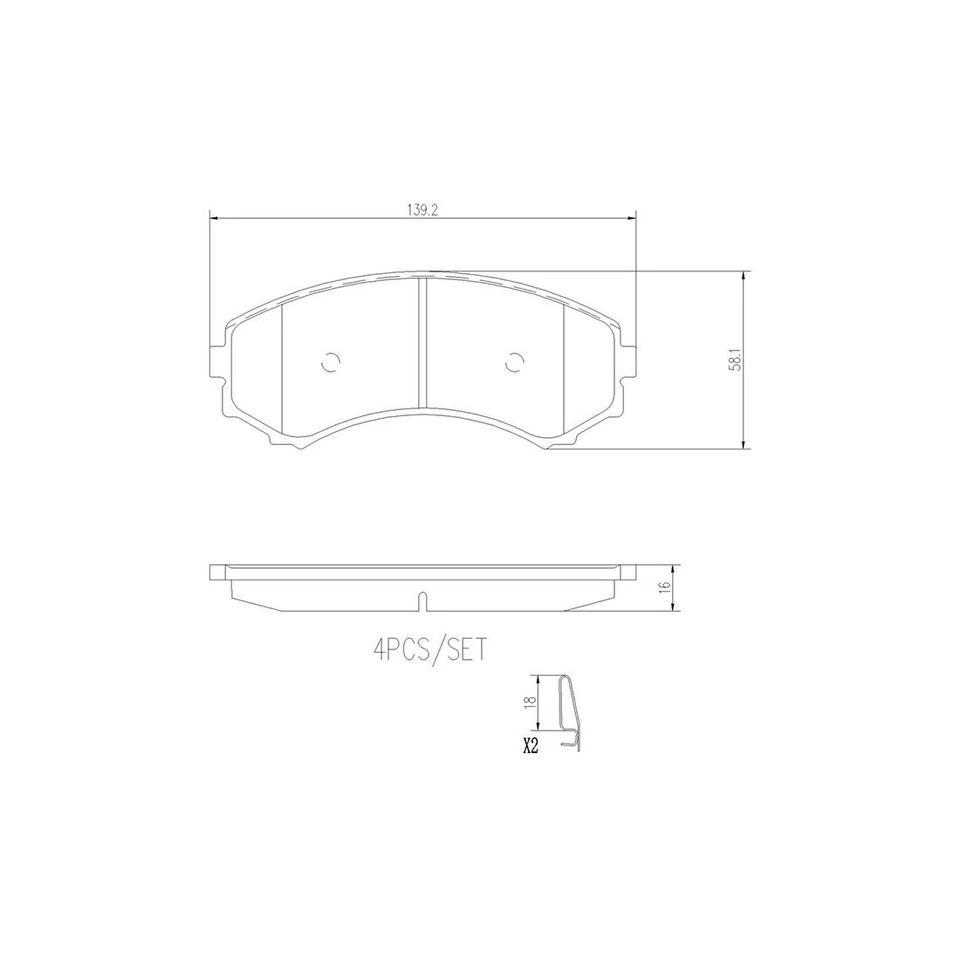 Pastilla de freno delantera Brembo cerámica para monovolumen Mitsubishi Montero Outlander Galant Mazda Foto 3 de 3