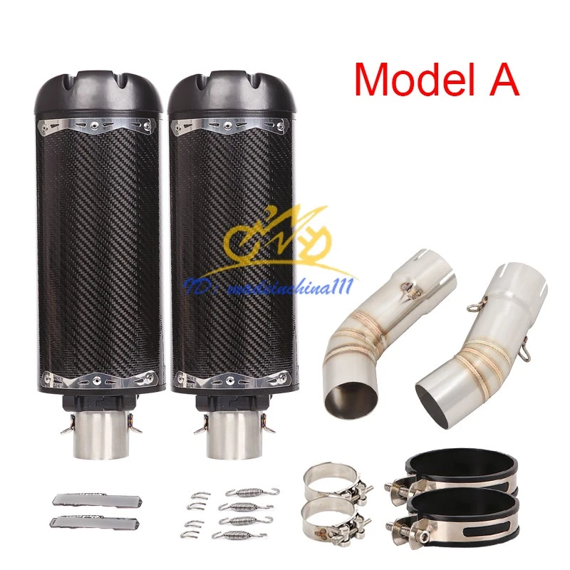 Silenciador de carbono de 51 mm para sistema de tubo de escape de enlace medio escape para Ducati 848 1098 1198 Foto 4 de 4