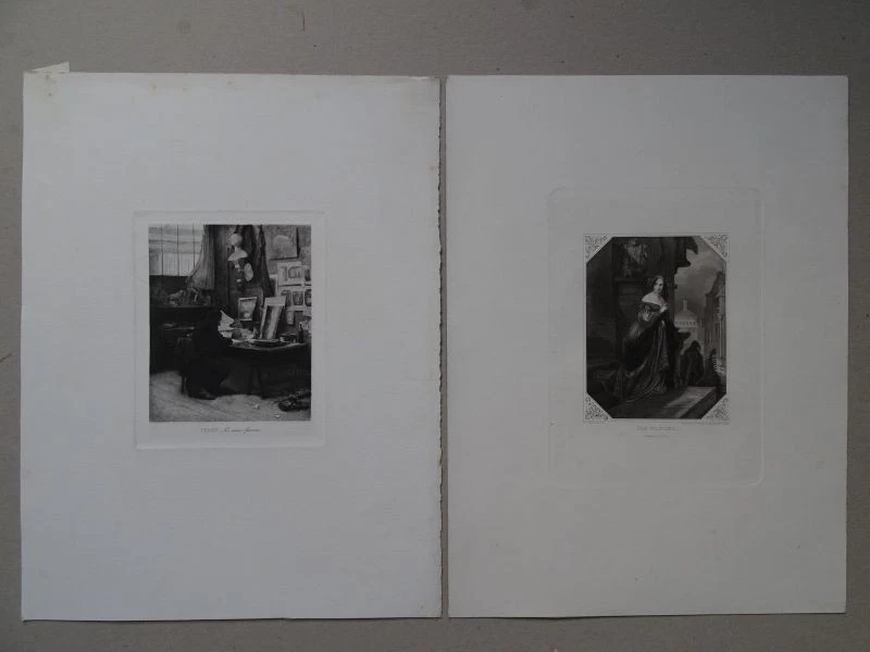 Figürliche Darstellungen Kostüm Portrait - 7 Druckgraphiken Stahlstiche - 1870 - Bild 2 von 4