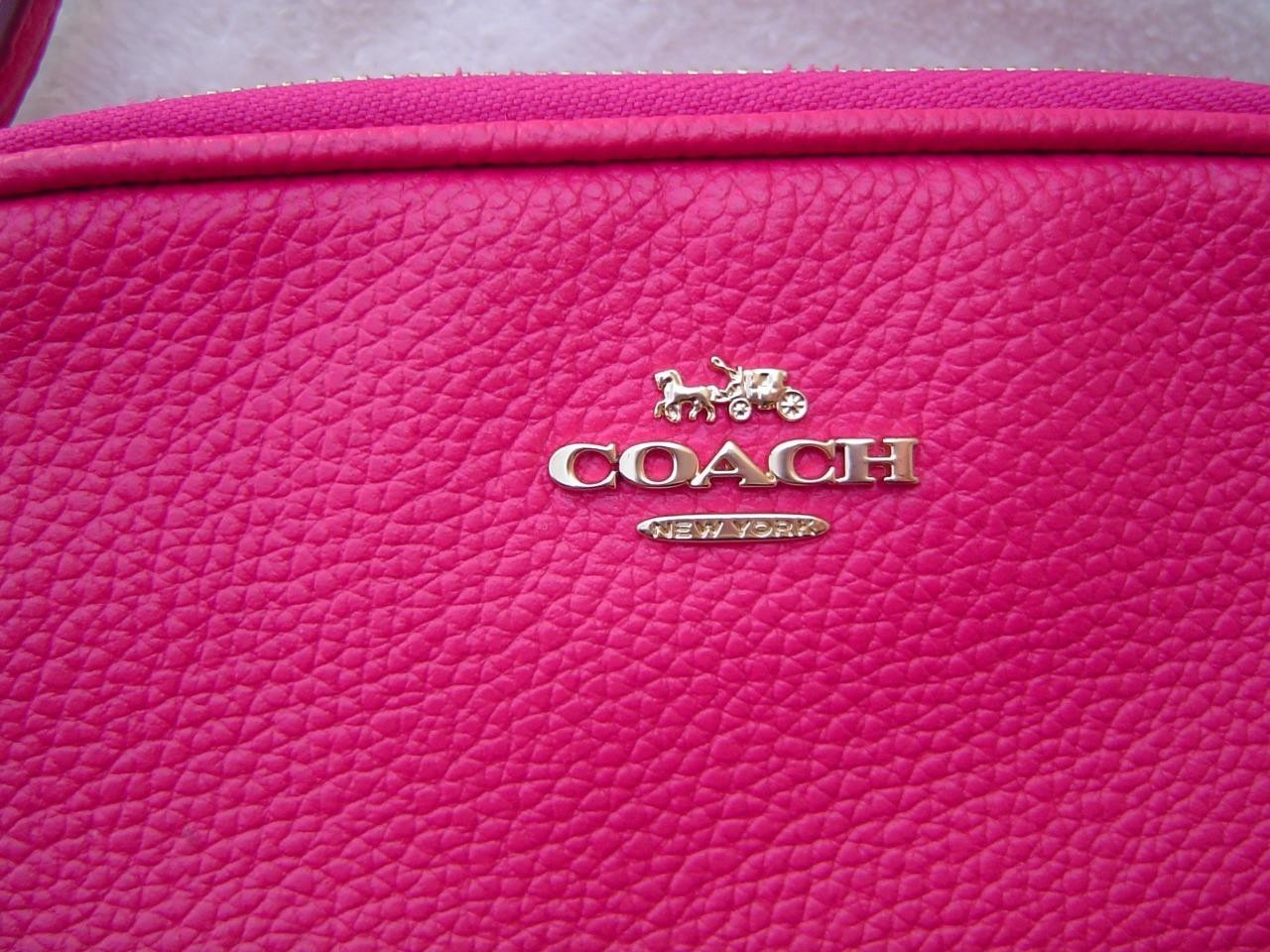 AUTHENTIC COACH RUBY PINK PEBBLE LEATHER BAG/POUC… - image 18