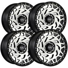 Set-4 Off-road Monster M50 17x9 5x5 0mm Blackmachined Wheels Rims 17 Inch