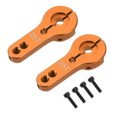 Aluminum Alloy 25T Steering Servo Arm Horn Orange for RC Car 2 Pcs