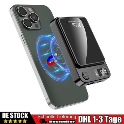 10000mah Magnetic Wireless Power Bank Portable Mag Safe Charger Aufladen DE