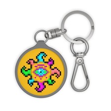Psychedelic Sun in Splendour single eye version Keyring Tag