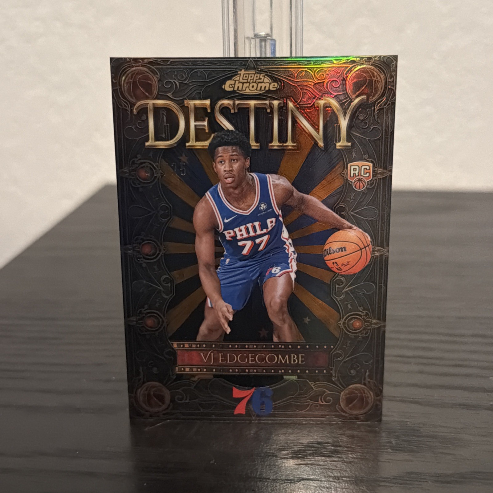 2025-26 Topps Chrome - VJ Edgecombe - #D-3 (RC) - Destiny True Orange 02/25 RC