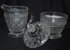 Vintage Wexford Creamer and Sugar Bowl with Lid * FULL STANDARD SIZE * Glass Set