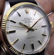 Rolex Oyster Perpetual Air-King Two Tone 14k/SS Mens Watch 5501 Orig Dial 1984 11