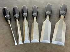 Vintage Stanley No 40 Chisel 6 Piece Set 1/4" to 1 1/2", Everlasting Wood Chisel