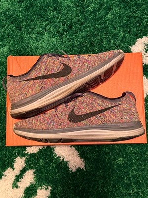 Nike Flyknit Lunar1+ Multi Dark Grey Black Royal University Used Size 12