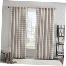 Anaheim Cabin Plaid Curtain Window, 50"W x 84"L Pack of 1 Rod Pocket, Brown
