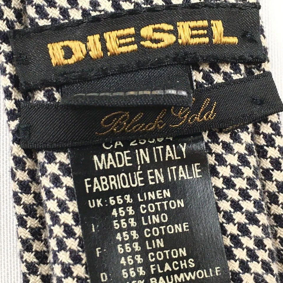 Corbata de mezclilla de lujo DIESEL Italia para hombre vintage seda 100 tela accesorio de diseñador #5 Foto 4 de 4