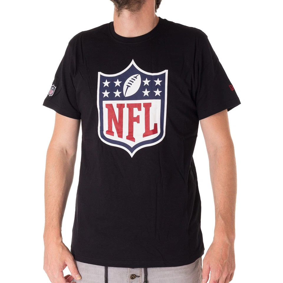 New Era NFL Logo T-Shirt Homme NOS Col Rond noir 46808 - Photo 1/1