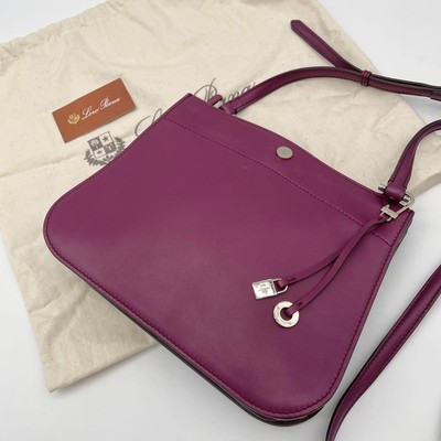 Loro Piana Milky Way Piccola Burgundy Leather Shoulder Bag with 
