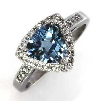 #ad 4.00 Ct Certified Trillion Cut Natural Blue Diamond Ring VVS1 White Gold Finish $152.05