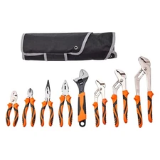 Pliers Set 8-Piece High Carbon Steel 12"/10"/8" Groove Joint Pliers w/ Tool Bag
