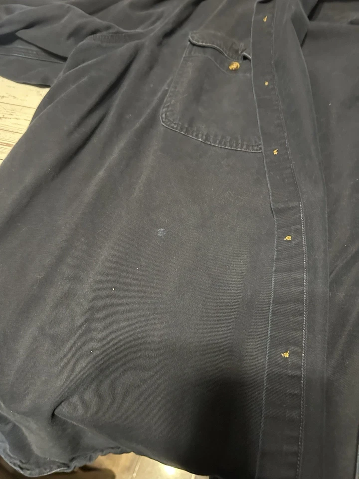 Camisa 4xl Carhartt para hombre de peso pesado con botones azul marino Foto 4 de 4