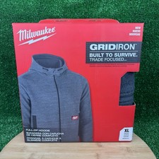 Milwaukee Men's XL X-Large Gray Gridiron Full-Zip Hoodie M250G-XL