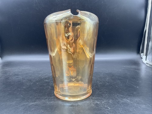 Vtg Iridescent Marigold Jeannette Glass Hexagon Honeycomb Pitcher 8 3/4” T - Picture 2 of 6