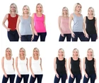 3 Pack Women's Vests Tank Tops for Women Supersoft Cotton Vest S-2XL