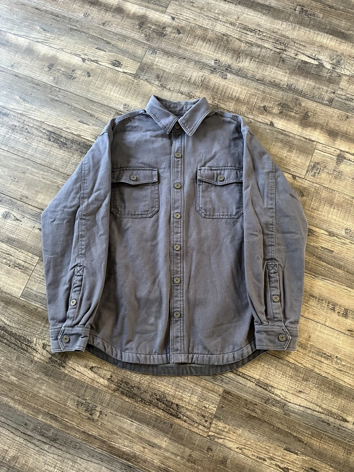 Duluth Gray Jacket w/Fleece Lining M 100% Cotton
