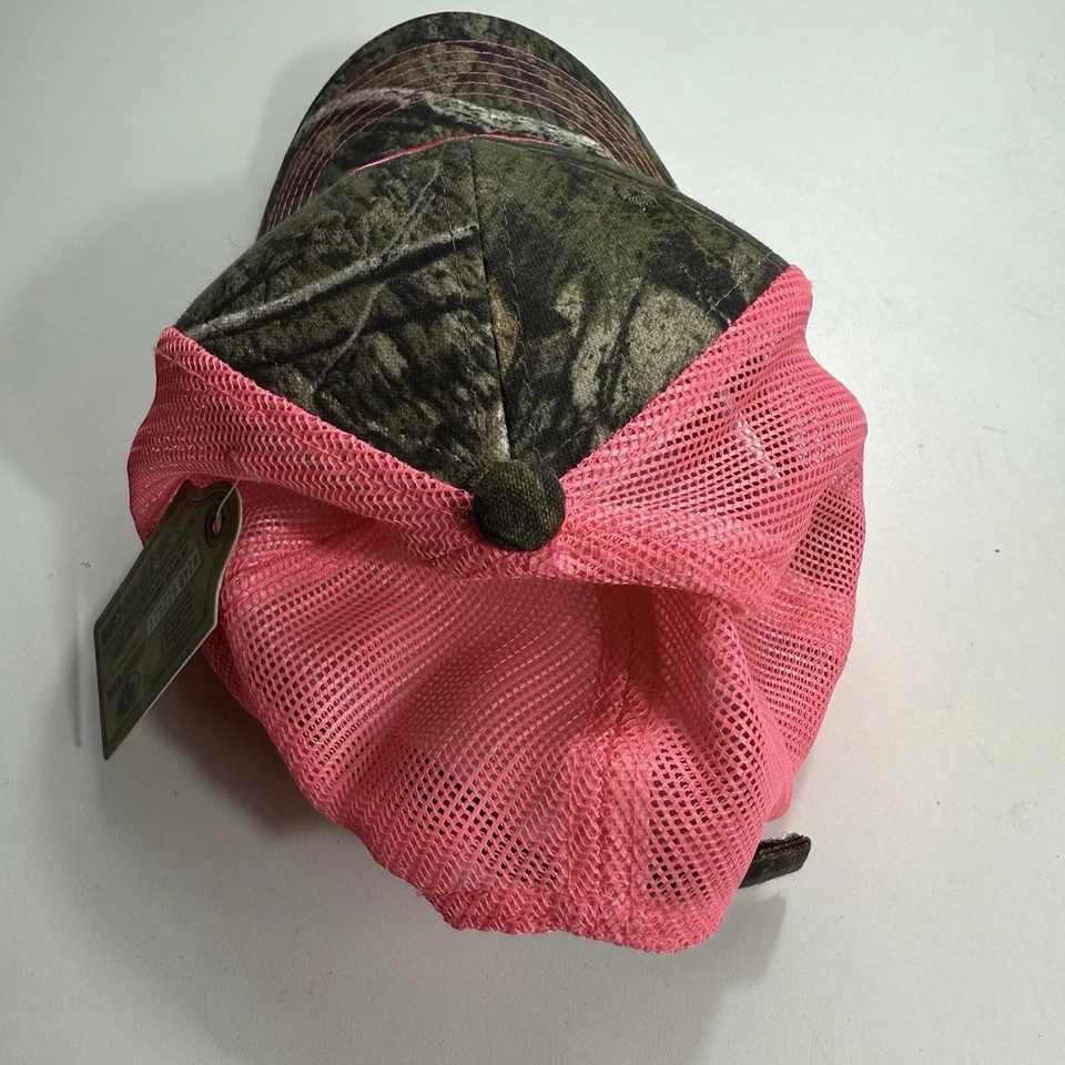 NEW Mossy Oak Pink Camouflage Womens Logo Mesh Back Trucker Baseball Hat Cap - Image 2 of 4