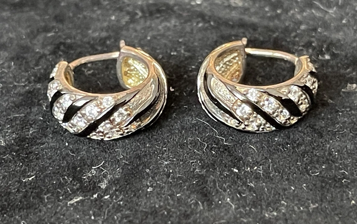Diamonique sale huggie earrings