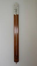 MID VICTORIAN GOLDEN OAK STICK BAROMETER BY ELLIOTT BROTHERS LONDON