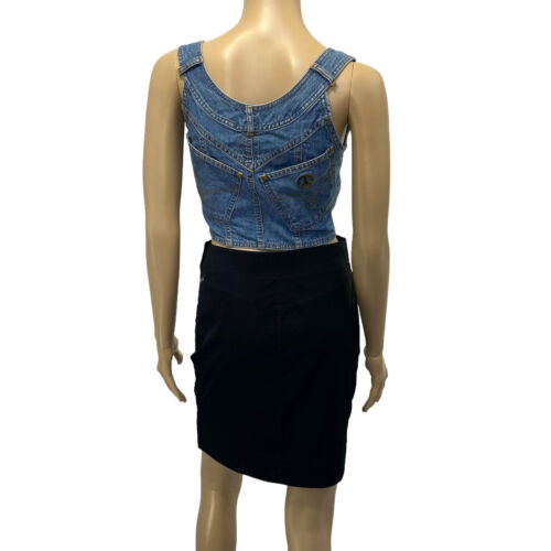 Moschino Jeans Vintage Blue Denim Crop Top - Picture 4 of 10