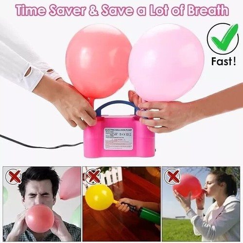 Electric Balloon Pump Portable High Power Air Pump Dual Nozzle Balloon Inflator - Picture 3 of 8