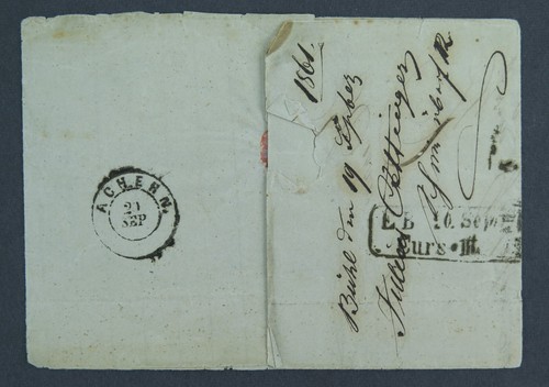 Vorphila German Postal History Buhl to Achern 1861 TPO M Baden No 9 - Picture 3 of 7