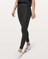LULULEMON Align Pant Legging 25" Monochromic Black Emboss Sz 2 Soft Nulu Fabric